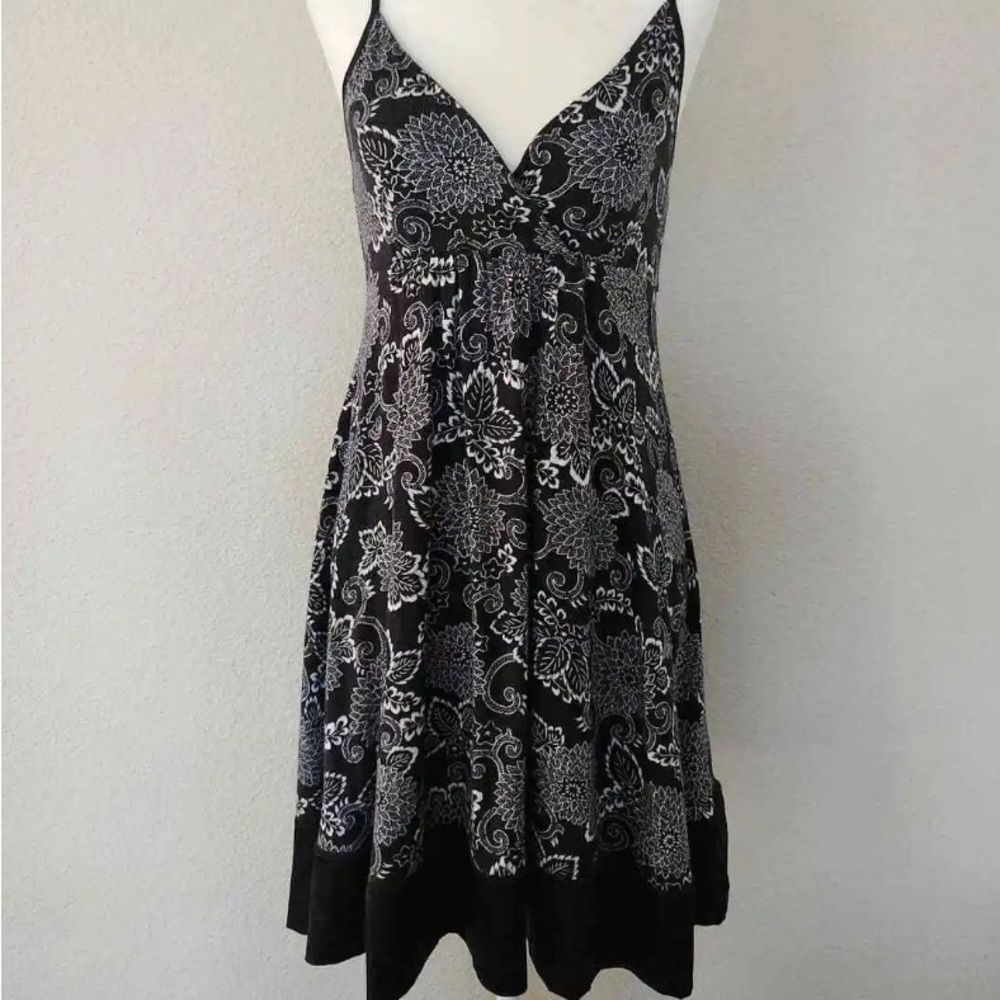 Express Baby Doll Dress Spaghetti Straps Black White Small